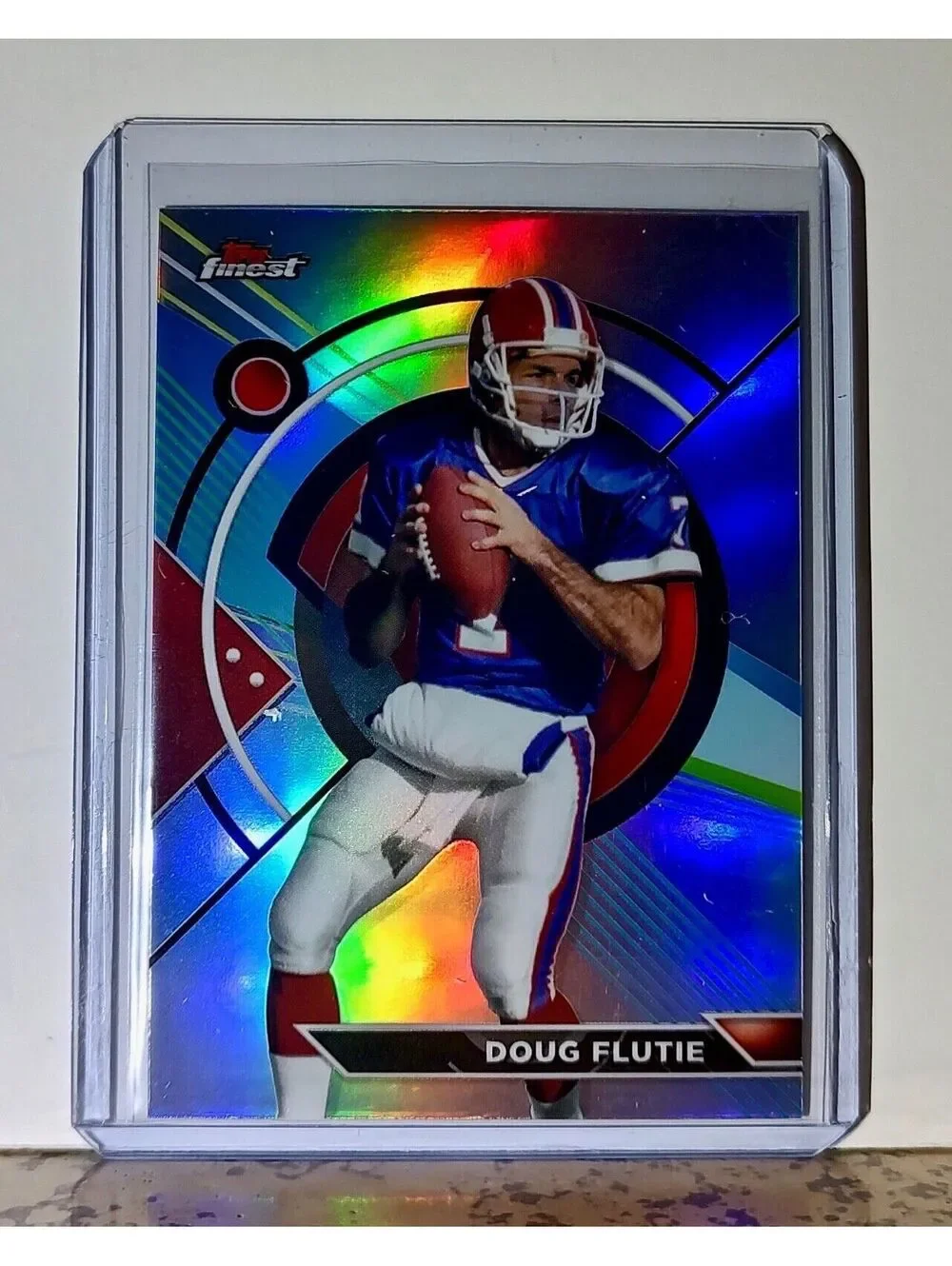 Doug Flutie 2023 Topps Finest Refractor NFL #157 Football Card Buffalo Bills